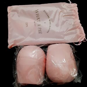 NEW Pink Odeme set of 2 silicone wine glasses